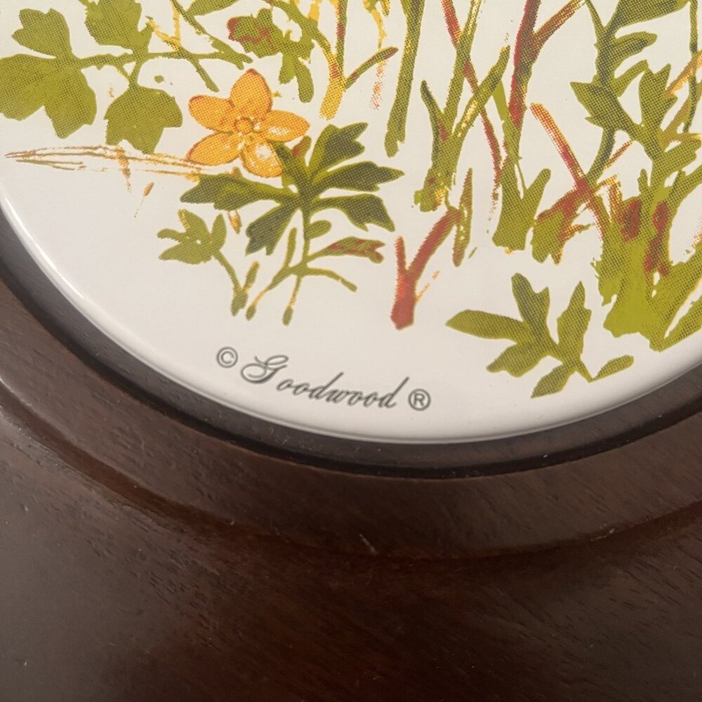 Vintage Floral Goodwood Cheese & Cracker Octagonal Wood Tray NO Glass Dome - Picture 3 of 6